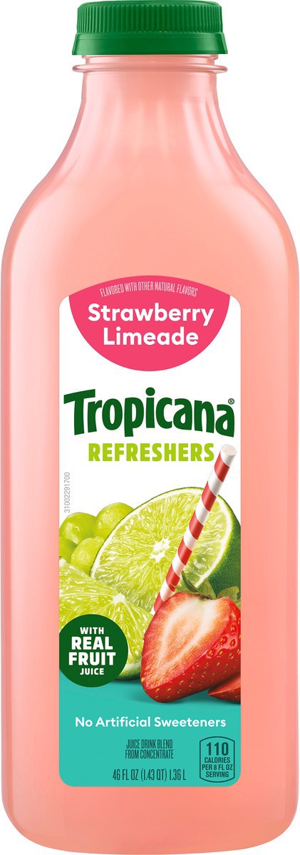 slide 10 of 12, Tropicana Refreshers Strawberry Limeade Juice Drink With Real Fruit Juice - 46 fl oz, 46 fl oz