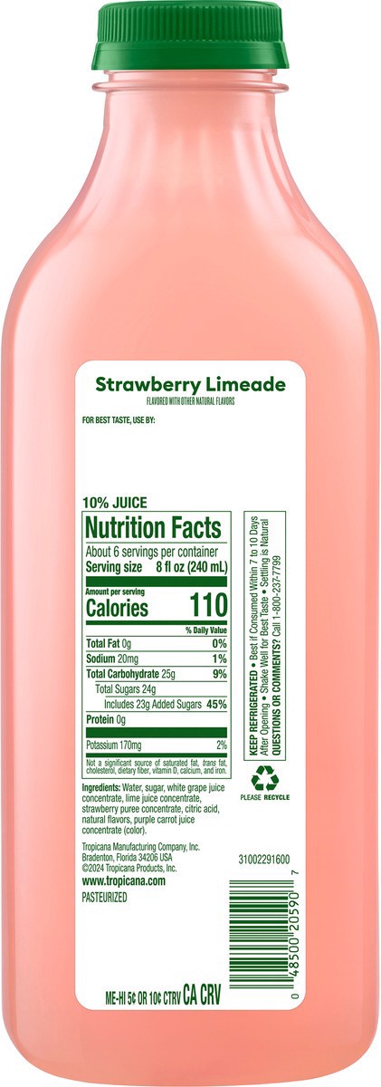 slide 4 of 12, Tropicana Refreshers Strawberry Limeade Juice Drink With Real Fruit Juice - 46 fl oz, 46 fl oz