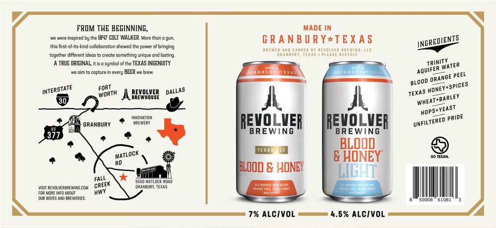 slide 4 of 5, Revolver Brewing Texas Ale/Light Blood & Honey Beer 50/50 Pack 12 - 12 fl oz Cans, 12 ct; 12 oz
