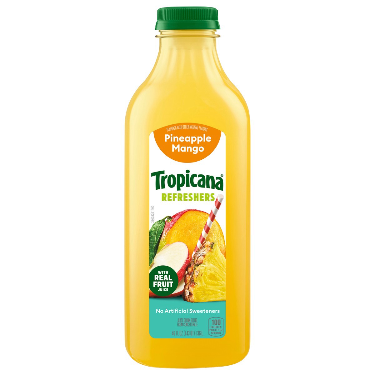slide 9 of 12, Tropicana Refreshers Pineapple Mango Juice Drink with Real Fruit Juice - 46 fl oz, 46 fl oz