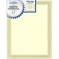 Geographics 30% Recycled Blank Parchment Certificates, Flourish