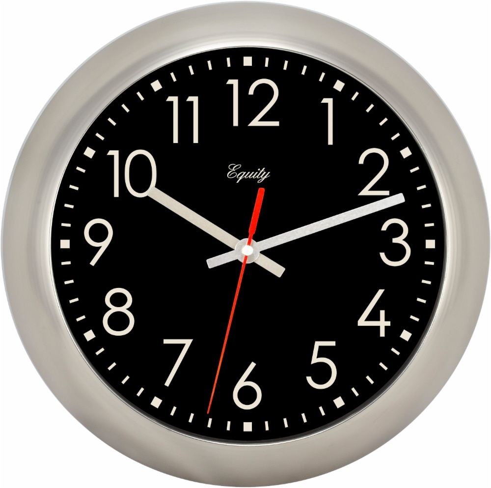 slide 1 of 1, La Crosse Technology Metal Wall Clock - White, 11 in