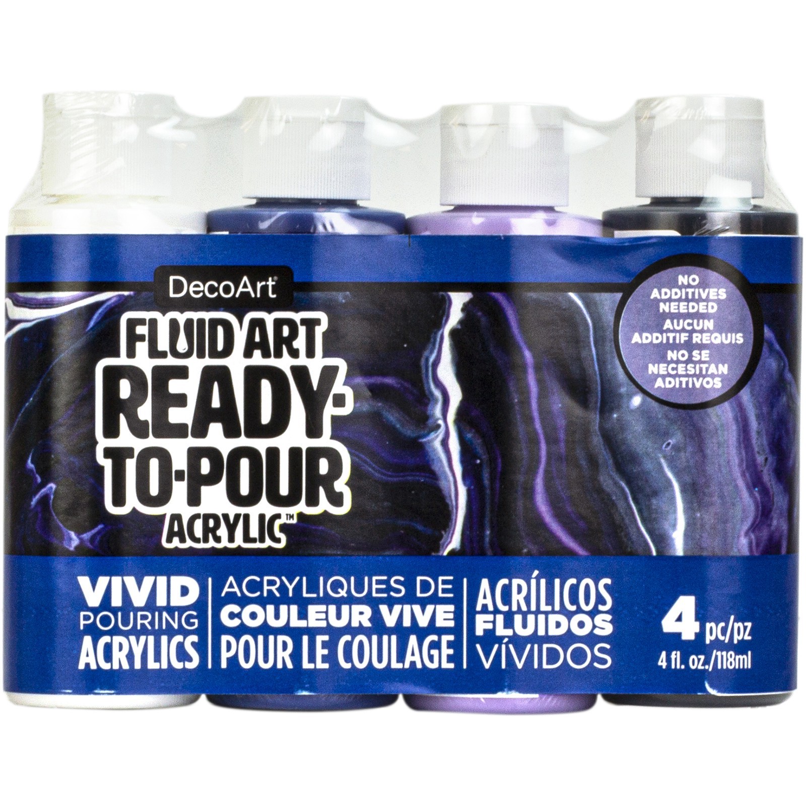 slide 4 of 6, Decoart Fluid Art Ready-To-Pour Acrylic Galactic, 4 fl oz