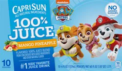 Capri Sun Paw Patrol 100% Juice Mango Pineapple Carton (68794-00002 - C34343726) 60 fl oz (1.87 qt) 1.77L English