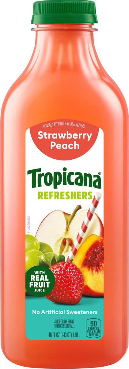 slide 2 of 12, Tropicana Refreshers - Strawberry Peach, 46 fl oz