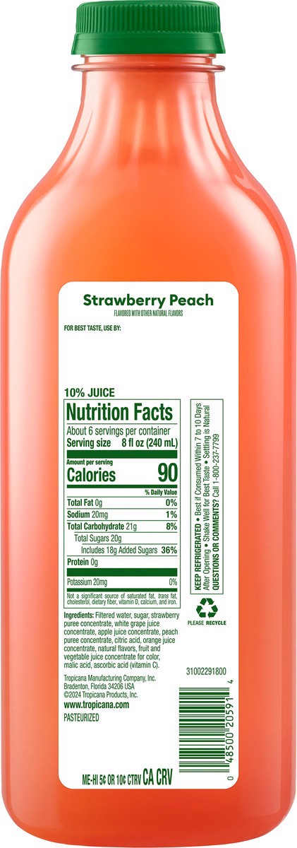 slide 4 of 12, Tropicana Refreshers - Strawberry Peach, 46 fl oz