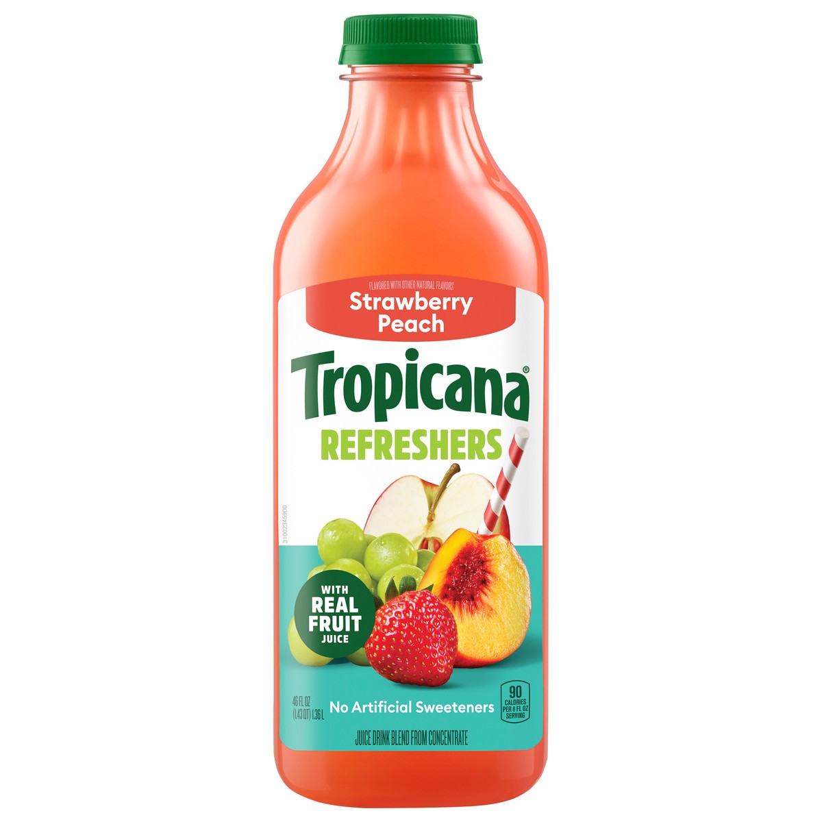 slide 1 of 12, Tropicana Refreshers - Strawberry Peach, 46 fl oz