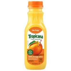 Tropicana Pure Premium 100% Orange Juice Original, No Pulp, Single Serve, 11 fl oz bottle