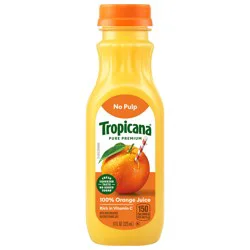 Tropicana Pure Premium 100% Orange Juice Original, No Pulp, Single Serve, 11 fl oz bottle