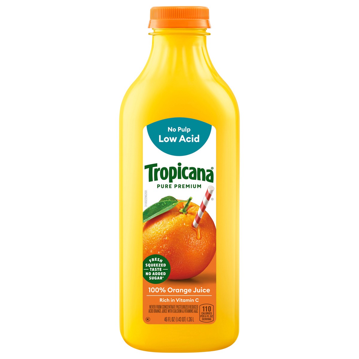slide 3 of 12, Tropicana Pure Premium Low Acid No Pulp Orange Fruit Juice, 46 Fl Oz Bottle, 46 fl oz