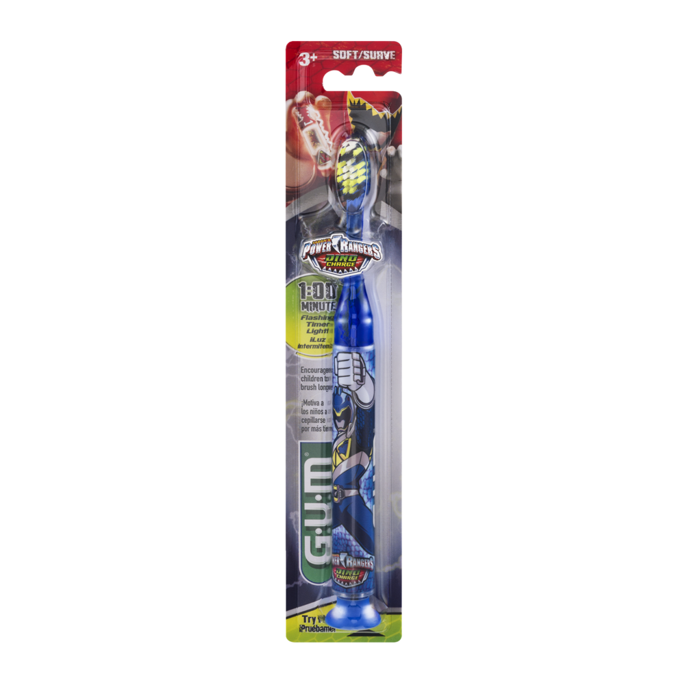 slide 1 of 1, G-U-M Power Rangers Dino Charge Soft Toothbrush, 1 ct