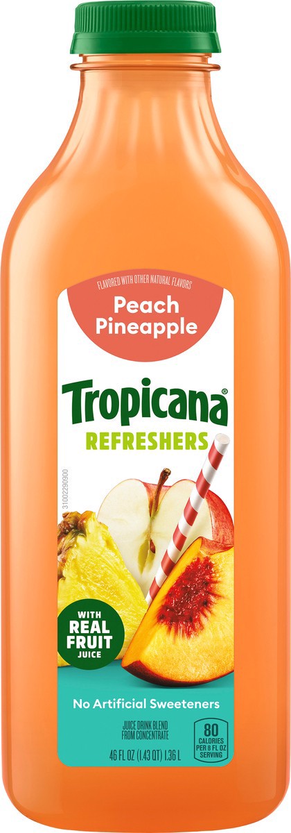 slide 5 of 12, Tropicana Premium Drinks, Peach Pineapple, 46 Fl Oz Bottle, 46 fl oz