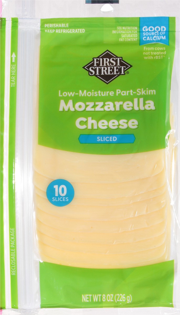 slide 8 of 13, First Street Sliced Mozzarella Cheese - 8 oz, 8 oz