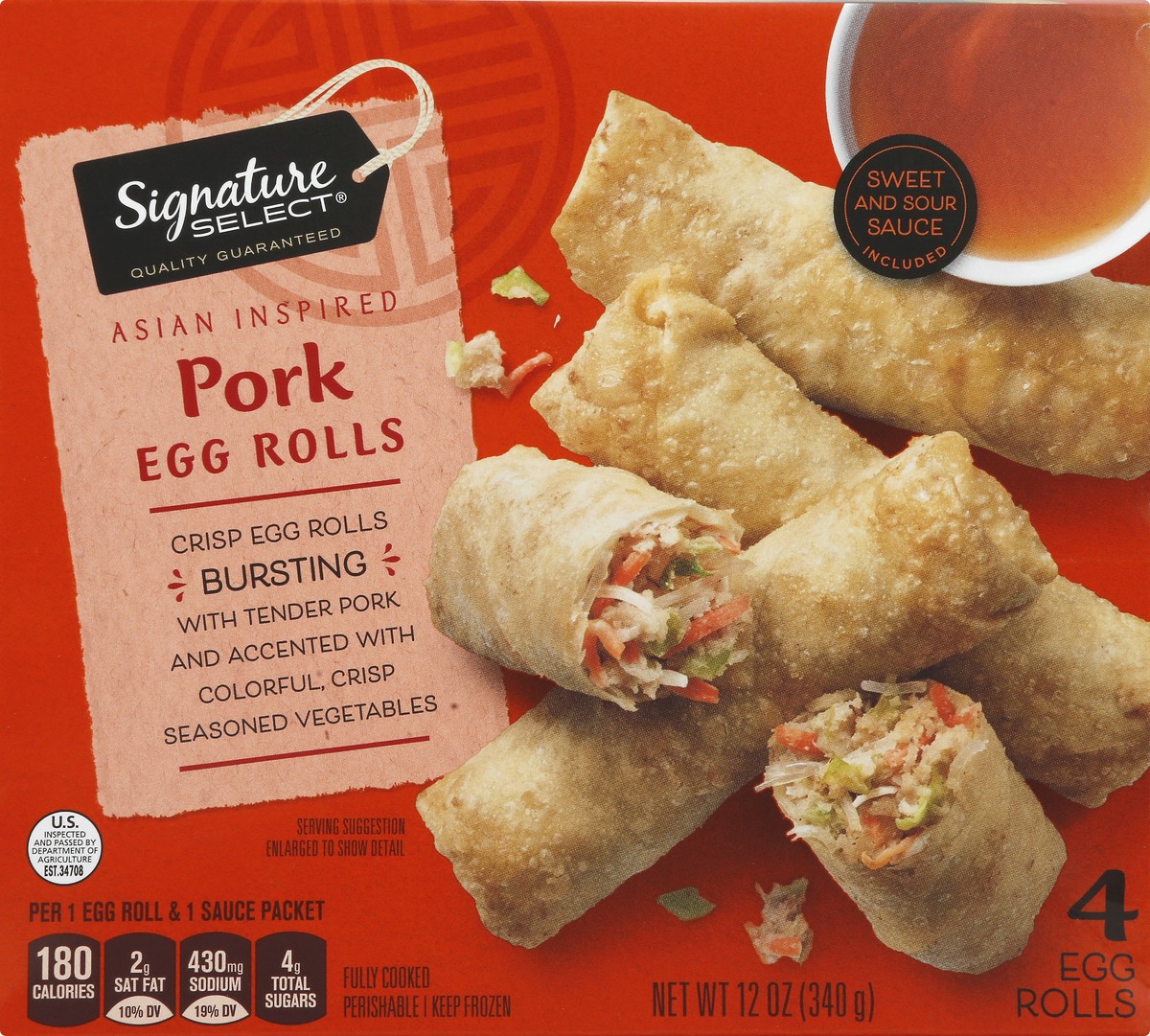 slide 1 of 12, Signature Select Egg Rolls 4 ea, 4 ct