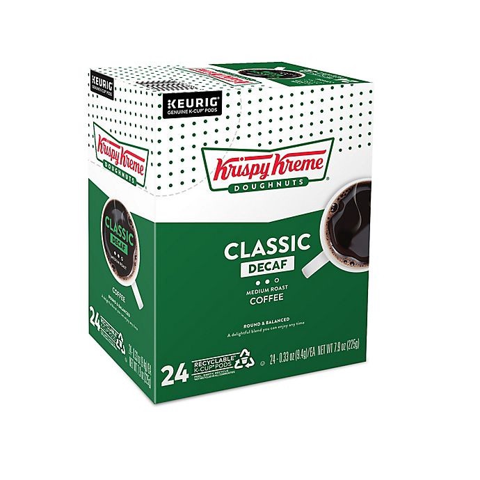 slide 3 of 7, Krispy Kreme K-Cup Pods Medium Roast Decaf Classic Coffee 24 ea Box, 24 ct