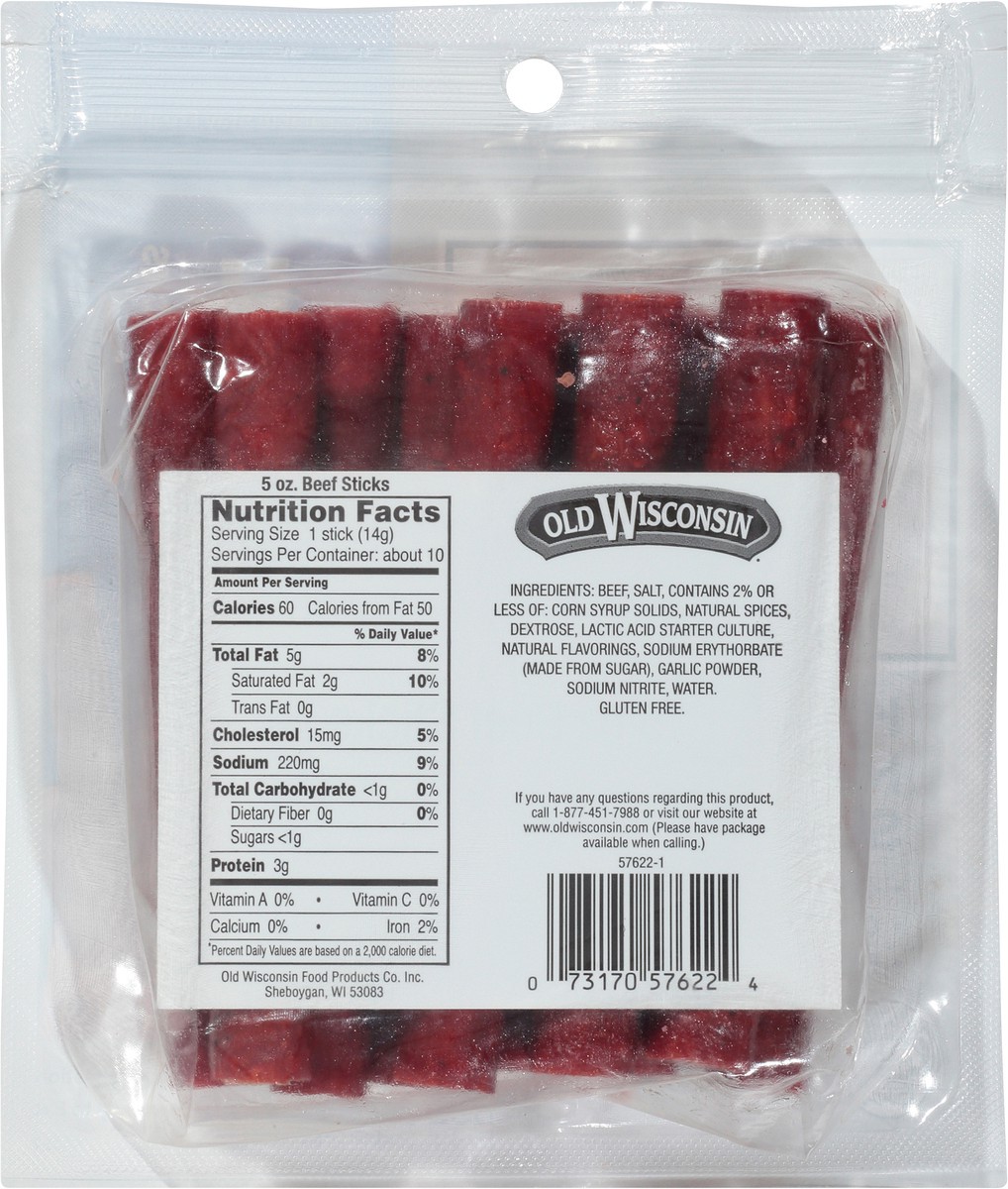 slide 4 of 7, Old Wisconsin Beef Sausage Snack Sticks 5 oz. Pouch, 5 oz