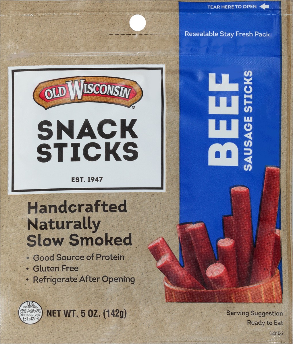 slide 6 of 7, Old Wisconsin Beef Sausage Snack Sticks 5 oz. Pouch, 5 oz