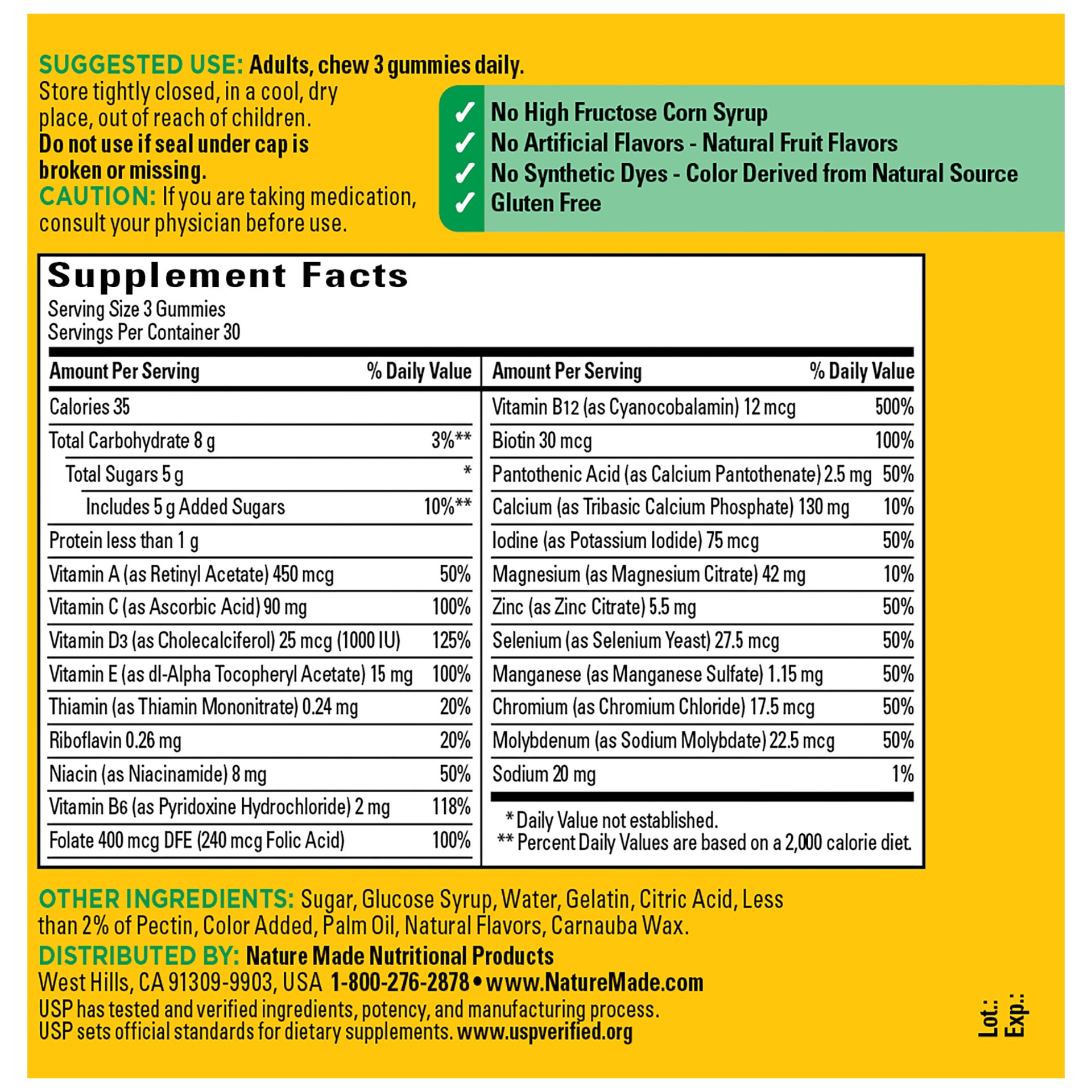 slide 4 of 8, Nature Made Advanced Multivitamin Gummies for Adults with Magnesium, 90 Count, 90 ct