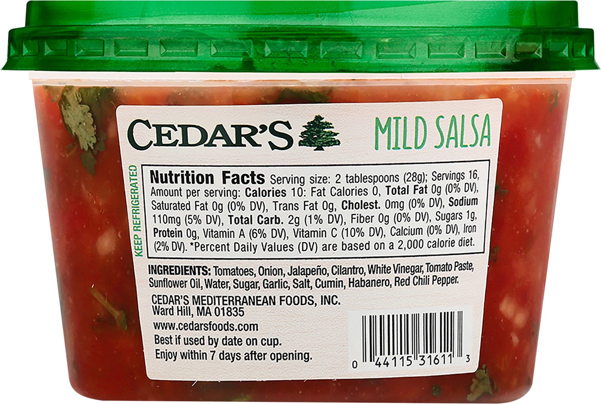 slide 4 of 4, Cedar's Foods Mild Salsa, 16 oz