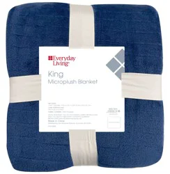 Everyday Living Blue King Plush Blanket