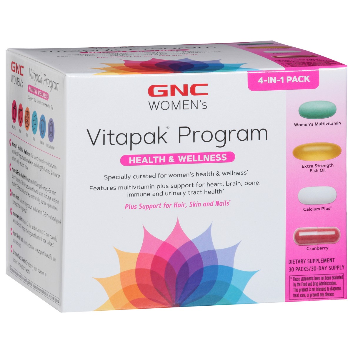 slide 2 of 10, GNC Women's Health & Wellness Vitapak Program 4-in-1 Pack 30 Packs, 30 ct
