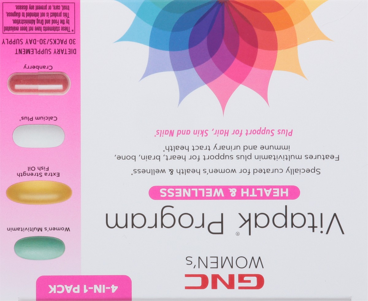 slide 5 of 10, GNC Women's Health & Wellness Vitapak Program 4-in-1 Pack 30 Packs, 30 ct