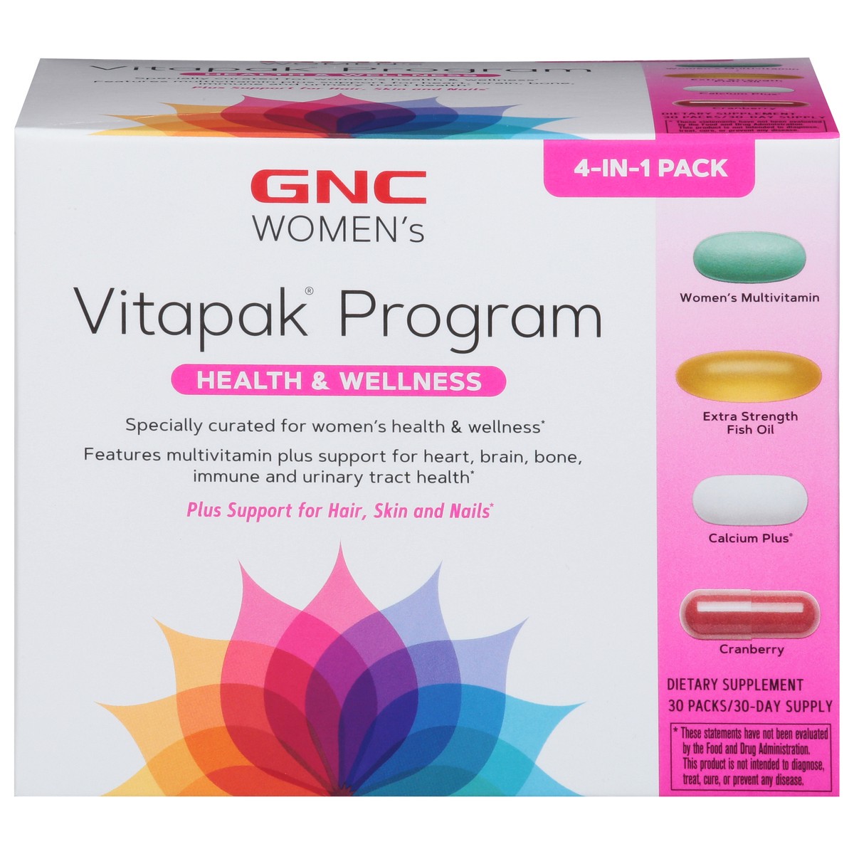 slide 1 of 10, GNC Women's Health & Wellness Vitapak Program 4-in-1 Pack 30 Packs, 30 ct