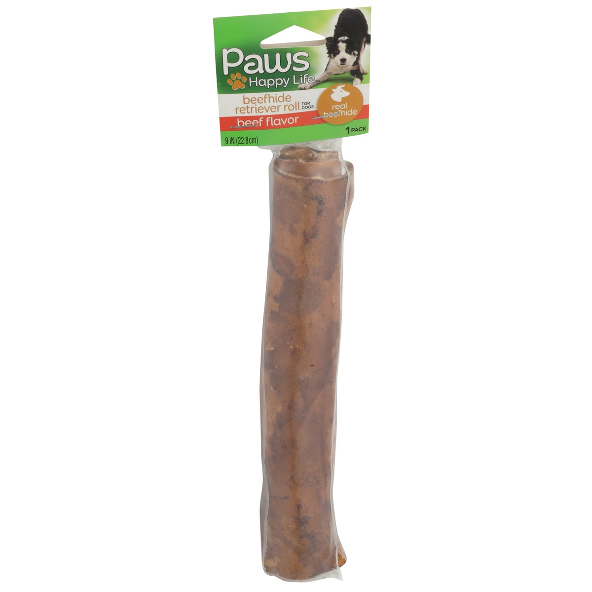 slide 8 of 8, Paws Happy Life Beef Flavor Beefhide Retriever Roll For Dogs, 1 ct