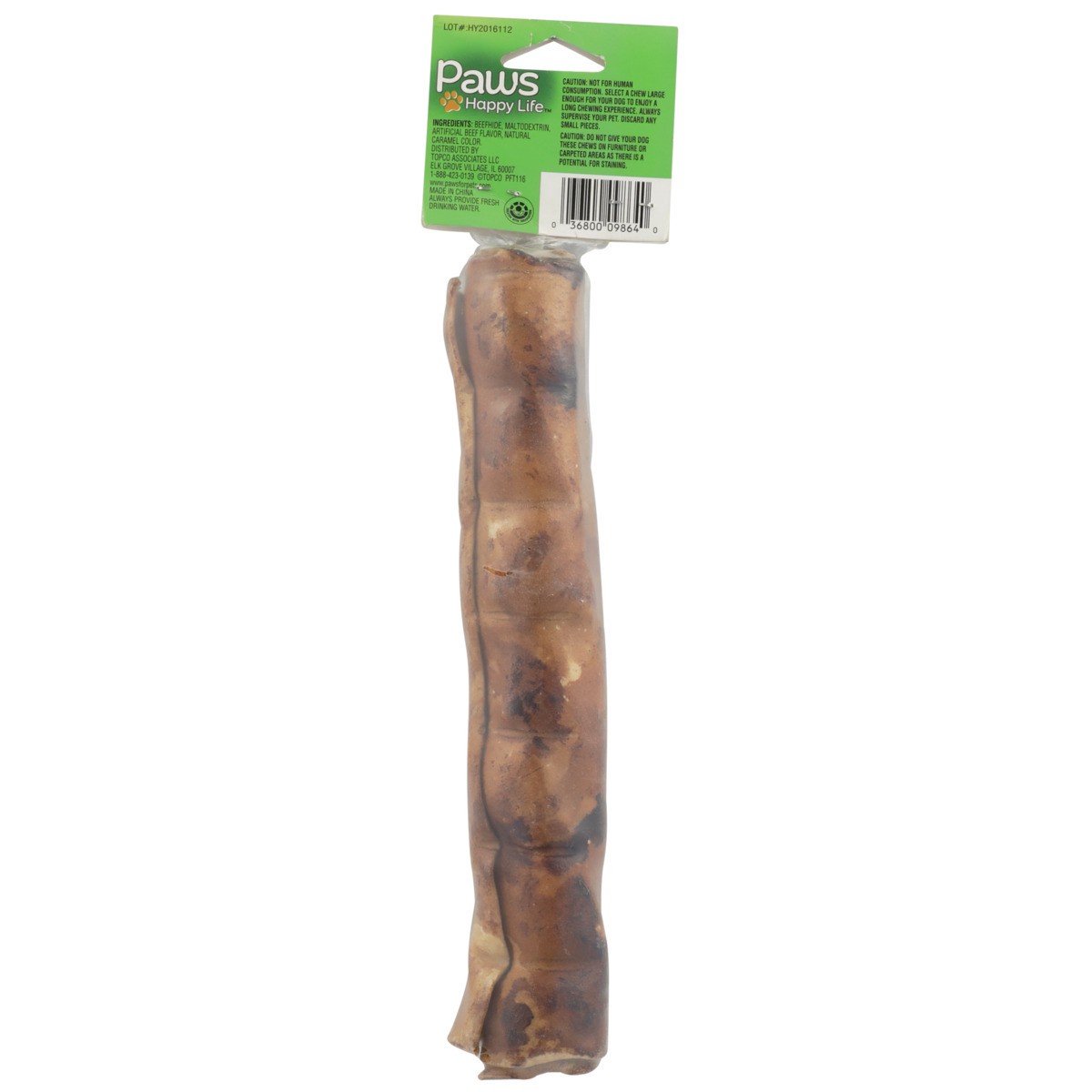 slide 6 of 8, Paws Happy Life Beef Flavor Beefhide Retriever Roll For Dogs, 1 ct