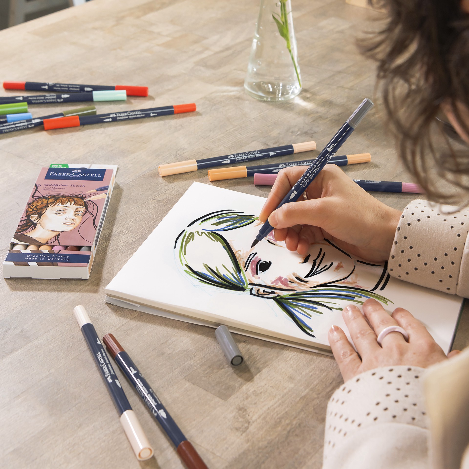 slide 3 of 7, Faber-Castell Portrait Goldfaber Sketch Markers, 1 ct