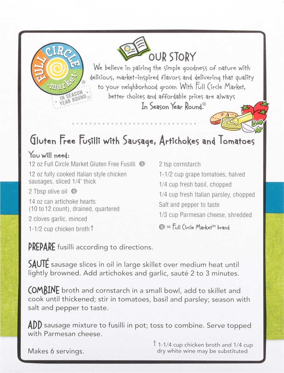 slide 3 of 9, Full Circle Market Gluten Free Fusilli 12 oz, 12 oz