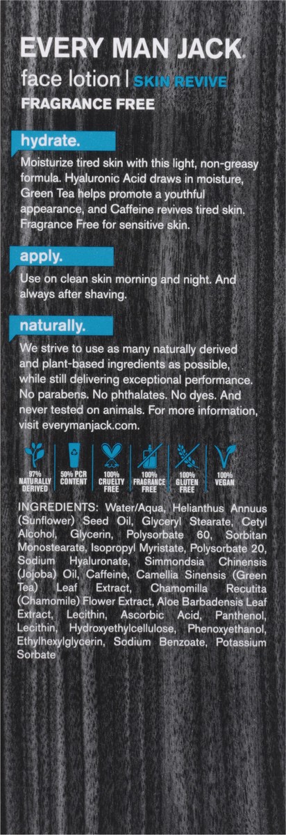 slide 5 of 12, Every Man Jack Daily Hydrating Face Lotion for Men, Naturally Derived, 2.5 oz, 2.5 fl oz