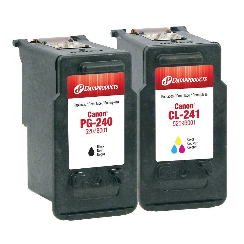 slide 2 of 3, Dataproducts Remanufactured Black/Tri-Color 2-Pack Standard Ink Cartridges - Compatible with Canon PG-240/CL-241 Ink Series (5207B001/5209B001) - Dataproducts, 2 ct