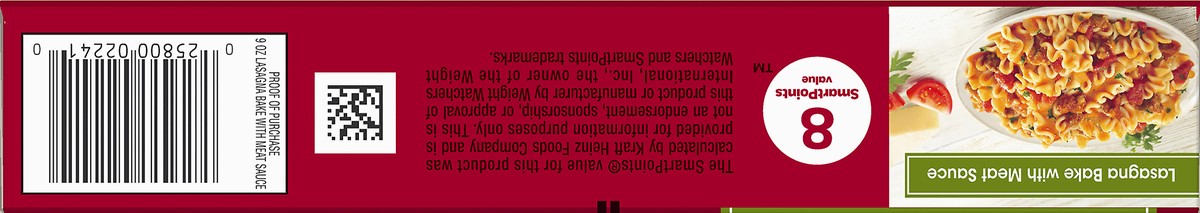 slide 7 of 9, Smart Ones Lasagna Bake with Meat Sauce & Mozzarella Cheese Frozen Meal, 9 oz Box, 9 oz