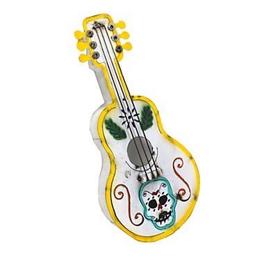 slide 1 of 1, Creative Decor Sourcing Day Of The Dead Metal Guitar Dcor with Pink Skull, 1 ct