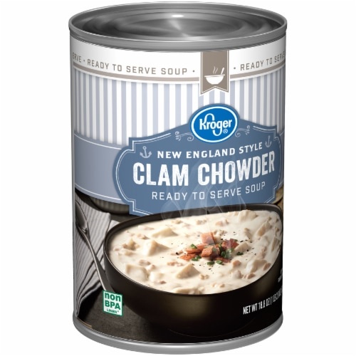 slide 1 of 1, Kroger Chunky New England Style Clam Chowder, 18.8 oz