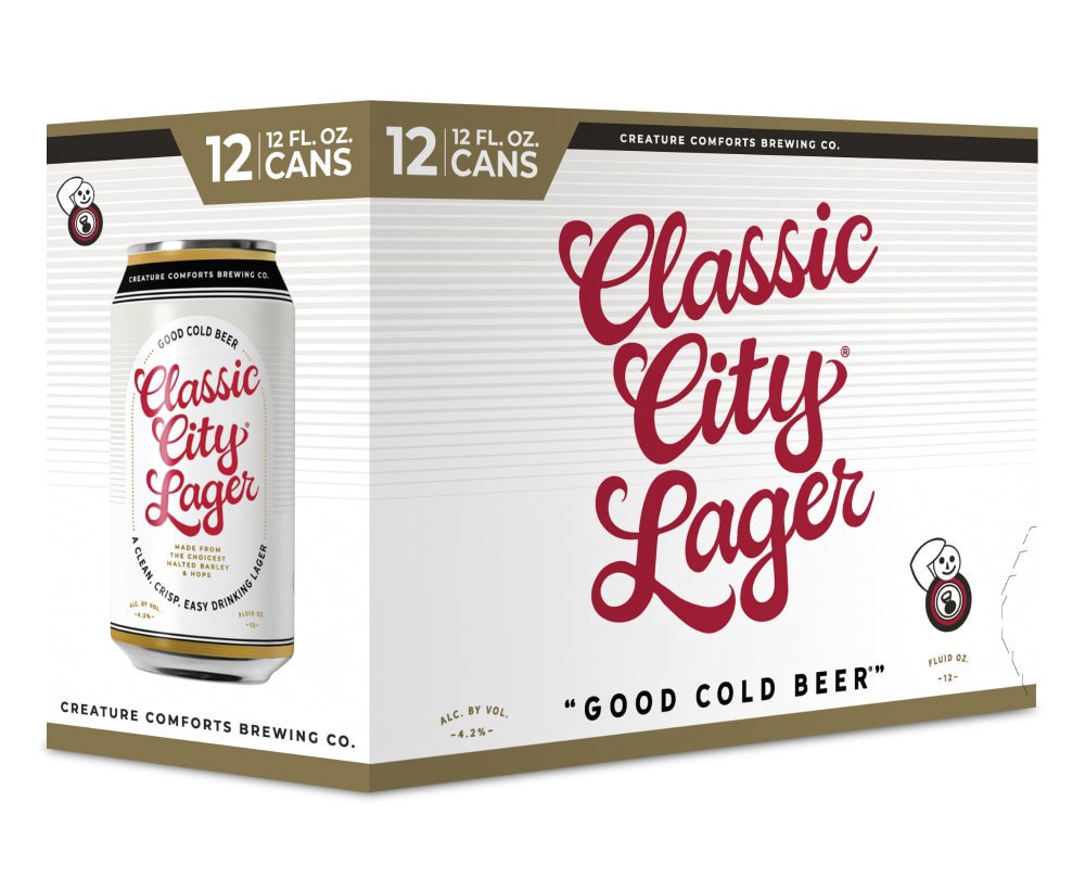 slide 2 of 2, Creature Comforts Classic City Lager Beer, 12 ct; 12 fl oz