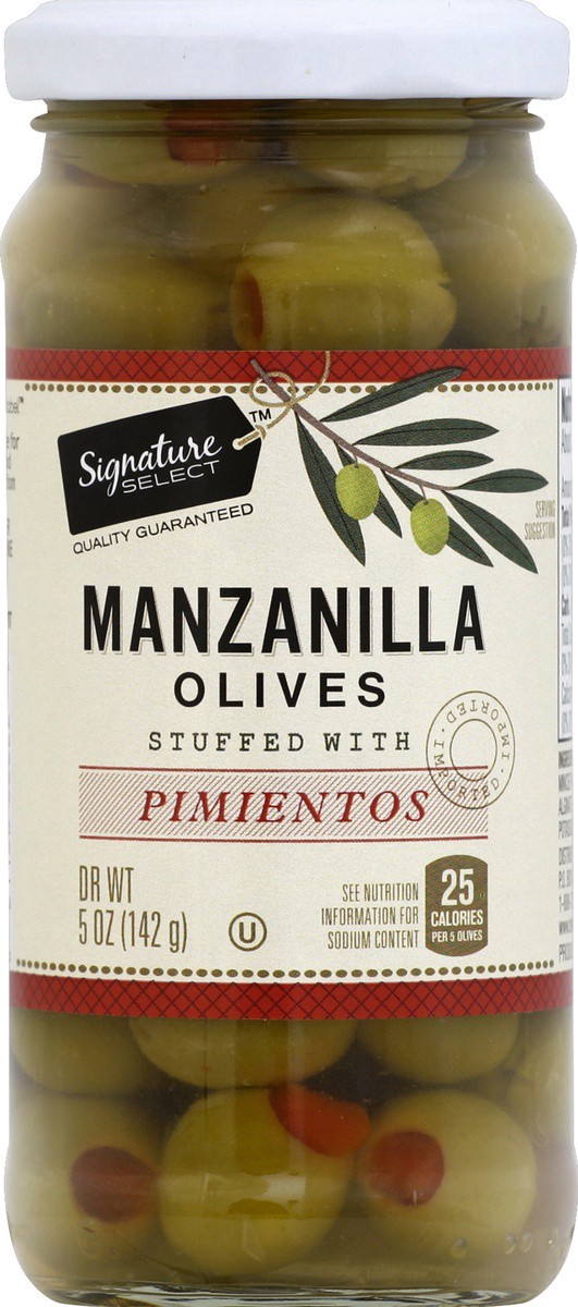 slide 2 of 2, Signature Select Stuffed with Pimientos Manzanilla Olives 5 oz, 5 oz