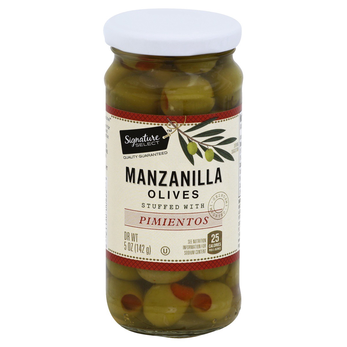 slide 1 of 2, Signature Select Stuffed with Pimientos Manzanilla Olives 5 oz, 5 oz