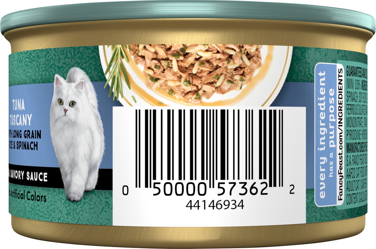 slide 4 of 7, Fancy Feast Purina Fancy Feast Wet Cat Food, Medleys Tuna Tuscany With Long Grain Rice & Greens In Savory Sauce, 3 oz