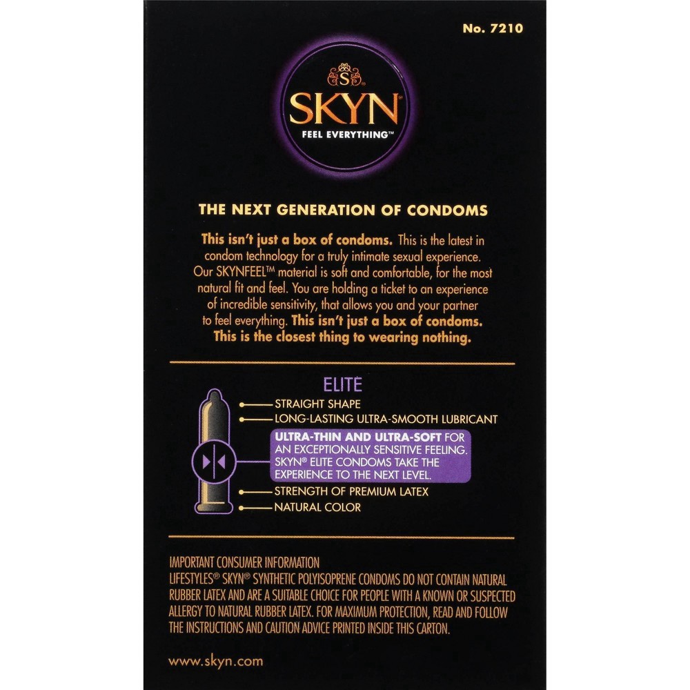 slide 4 of 6, SKYN Elite Non-Latex Lubricated Condoms - 10ct, 10 ct