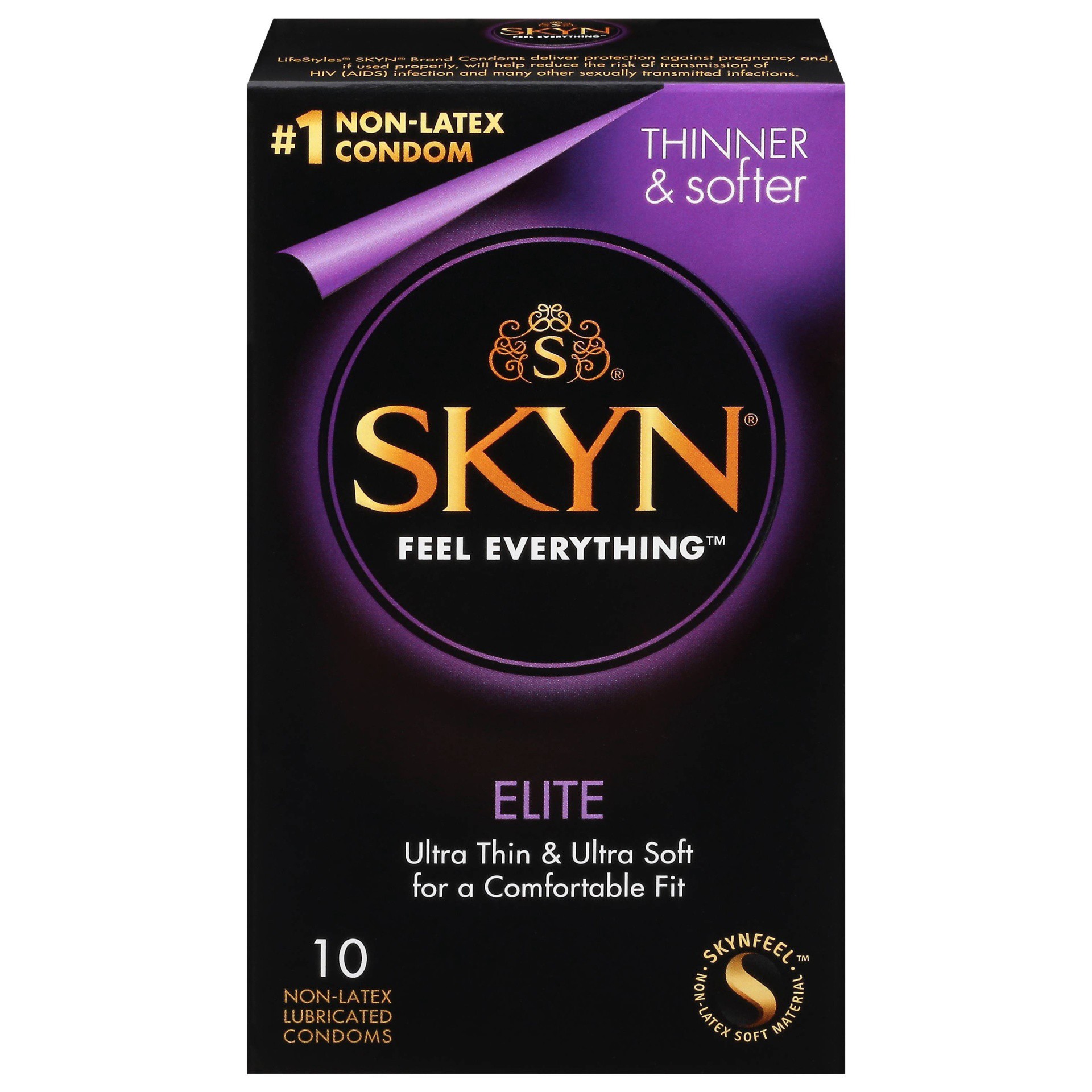 slide 1 of 6, SKYN Elite Non-Latex Lubricated Condoms - 10ct, 10 ct