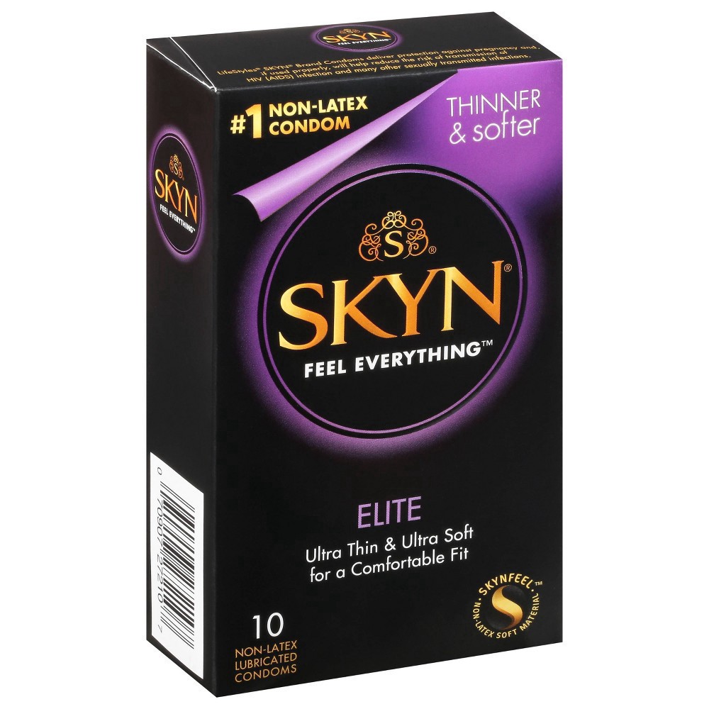 slide 5 of 6, SKYN Elite Non-Latex Lubricated Condoms - 10ct, 10 ct