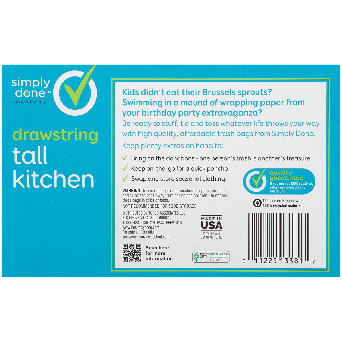 slide 2 of 8, Simply Done Drawstring Tall Kitchen, Lavender Scent, 13 gal