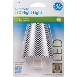slide 1 of 1, General Electric Ge Lighting - Pl Automatic Led Shade Night Light, Black And White, 1 ct