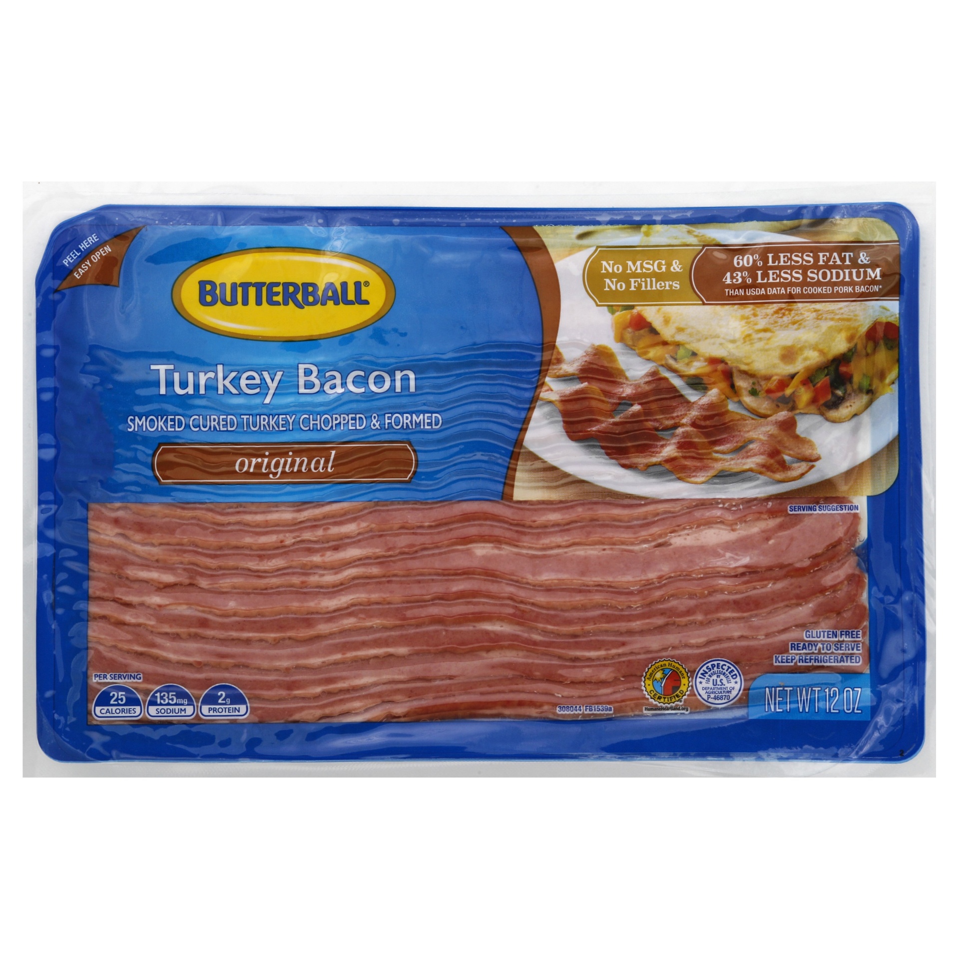 slide 1 of 8, Butterball Everyday Original Turkey Bacon, 12 oz