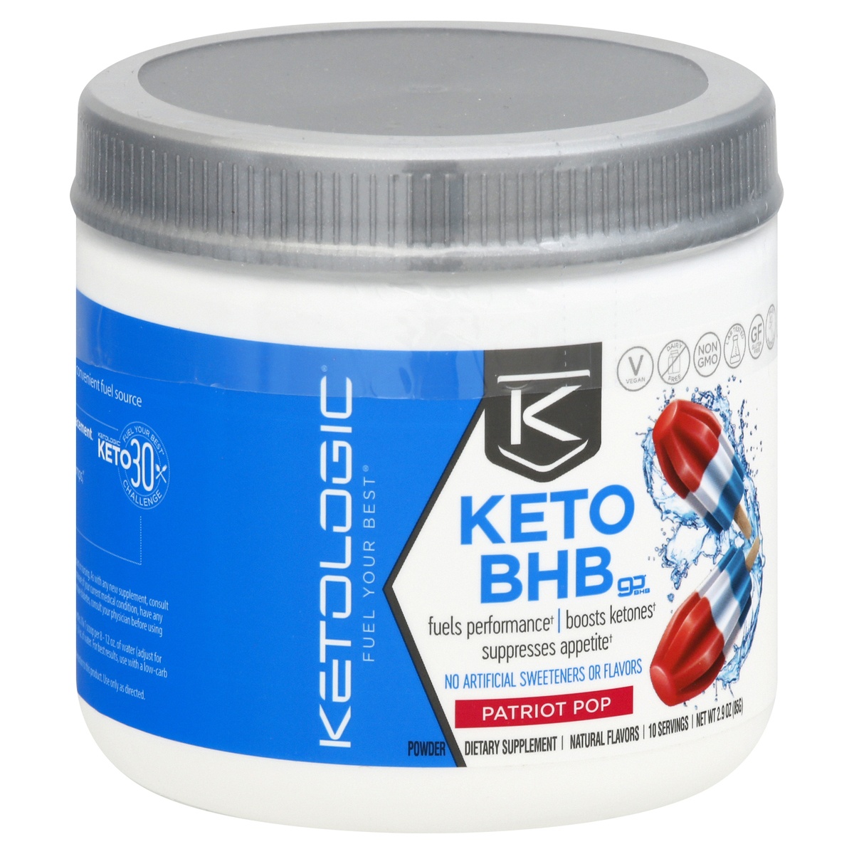 KetoLogic Fuel Your Best BHB Powder Patriot Pop 13 oz Shipt