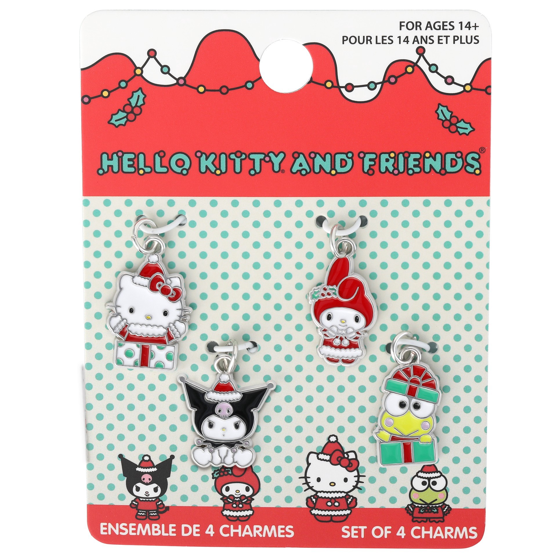 slide 3 of 3, Hello Kitty & Friends 4-Piece Chirstmas Enamel Charm Set, 4 ct