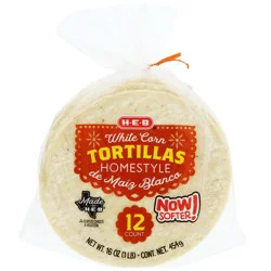 H-E-B Homestyle White Corn Tortillas