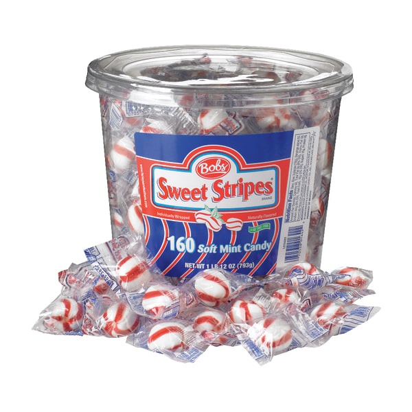 slide 1 of 1, Bob's Red Mill Sweet Stripes Soft Peppermint Candy, 28 oz